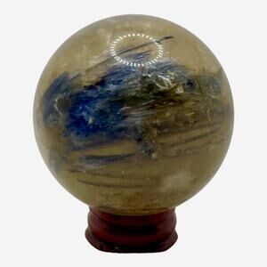 Blue Kyanite in Quartz Sphere
